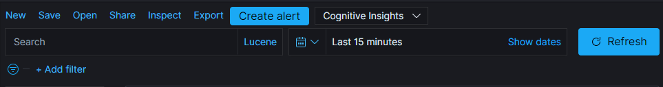 The search tools at the top of the centre panel.