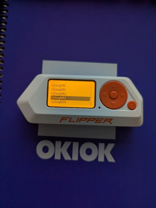 The fifteen emulated card images on the Flipper, each named for the block and byte that was changed.