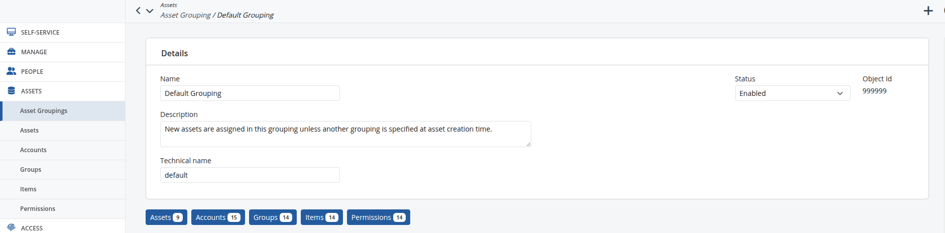 Asset Grouping Details