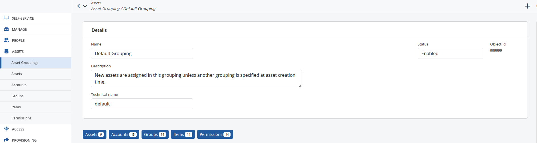 Asset Grouping Details