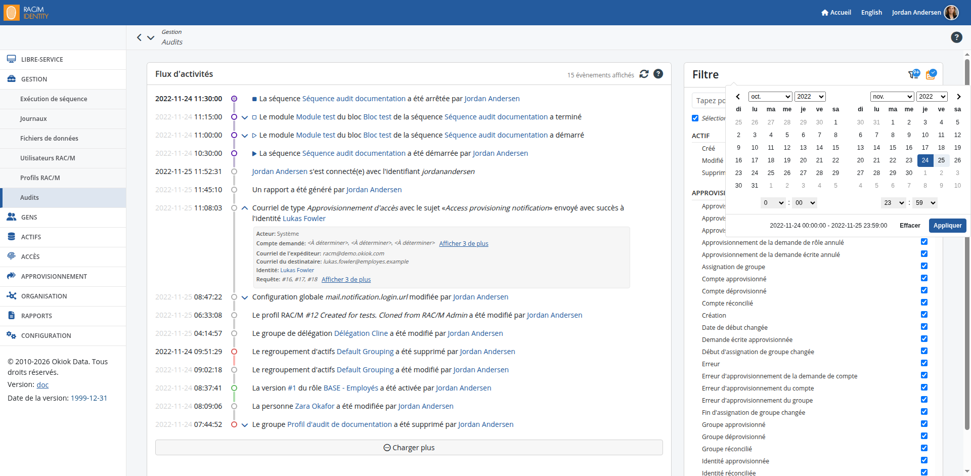 Le journal d'audit