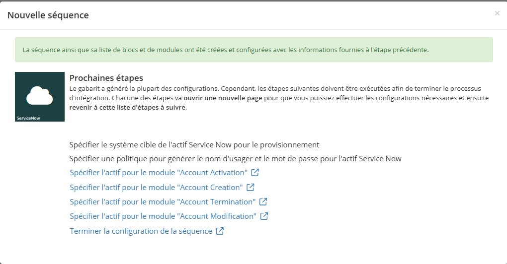 Étapes de configuraion