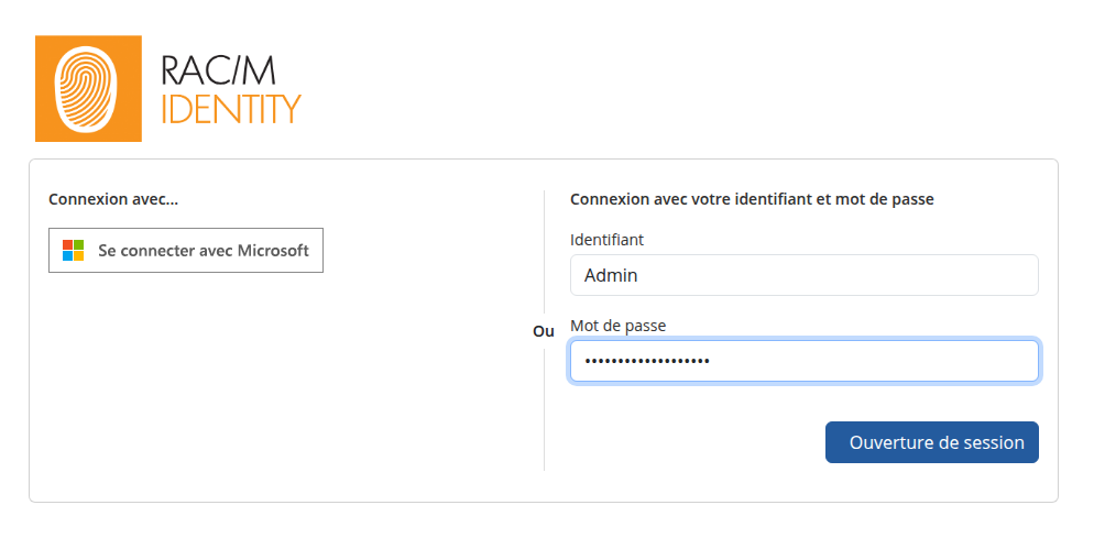 La page de connexion