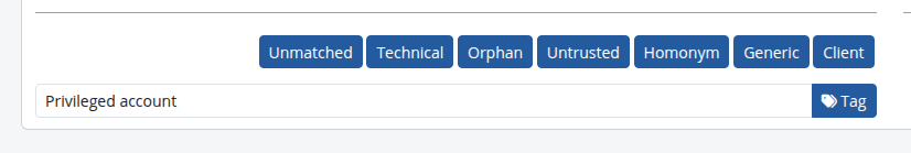 Predefined tags