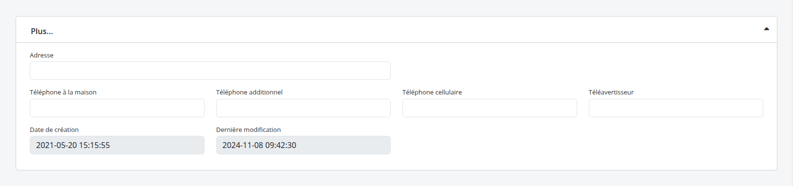 Personnes - informations détaillées(suite)
