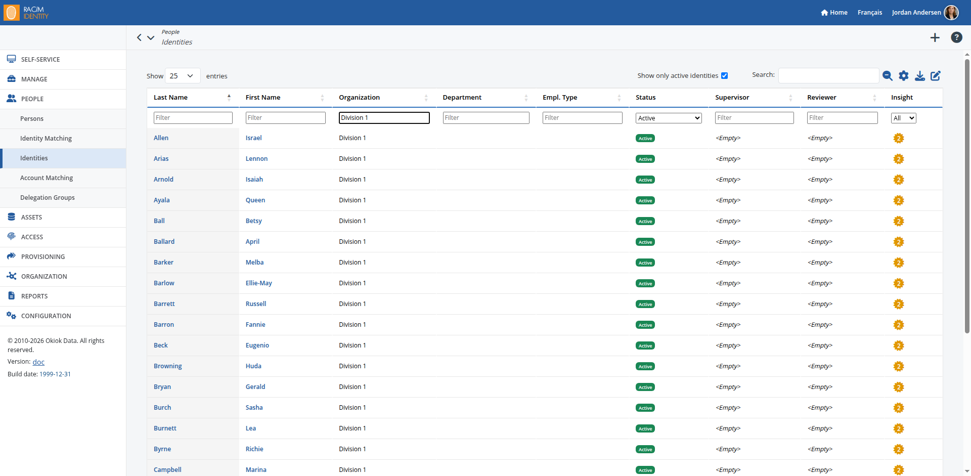 Example of a Selection page