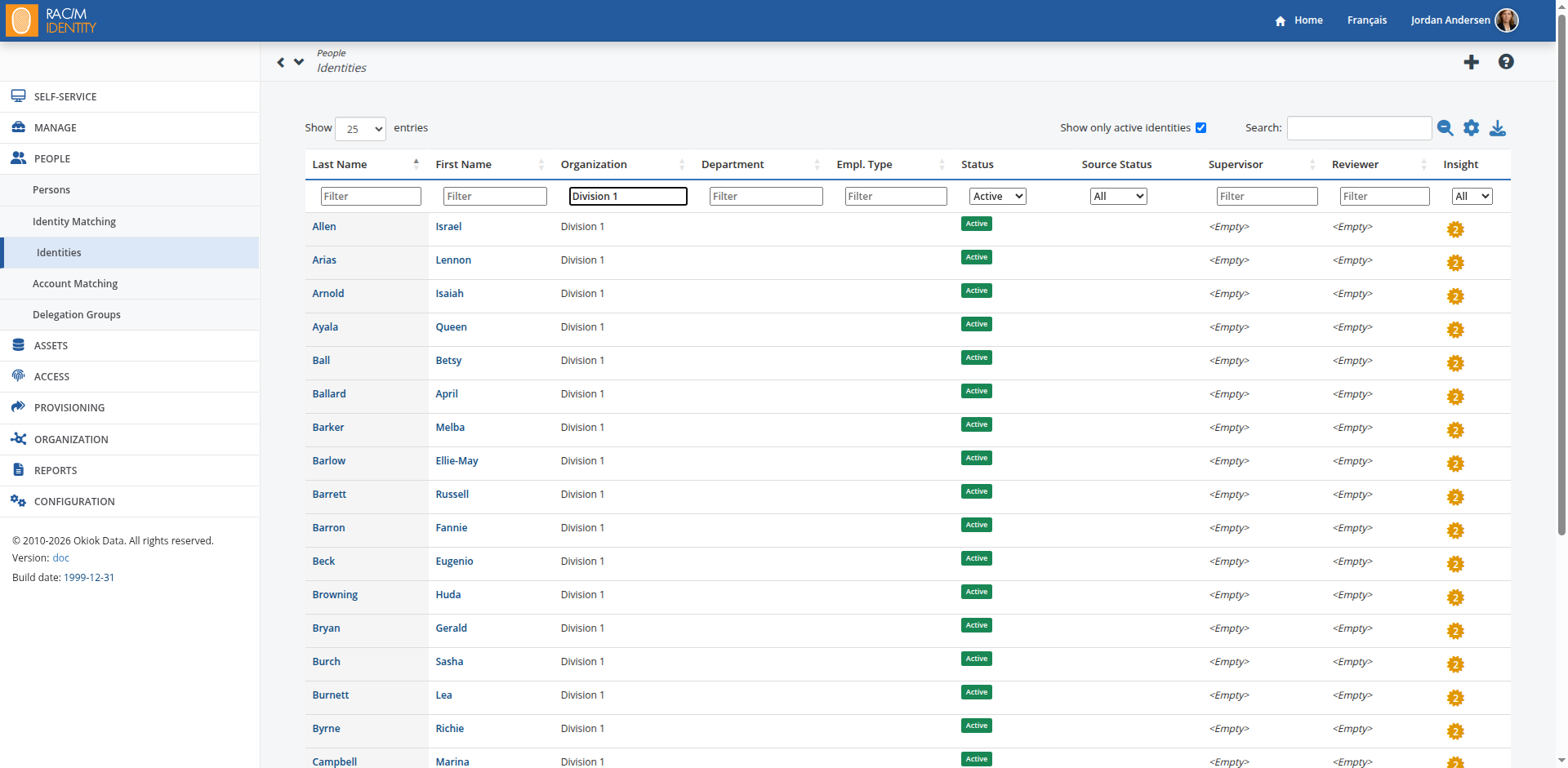 Example of a Selection page