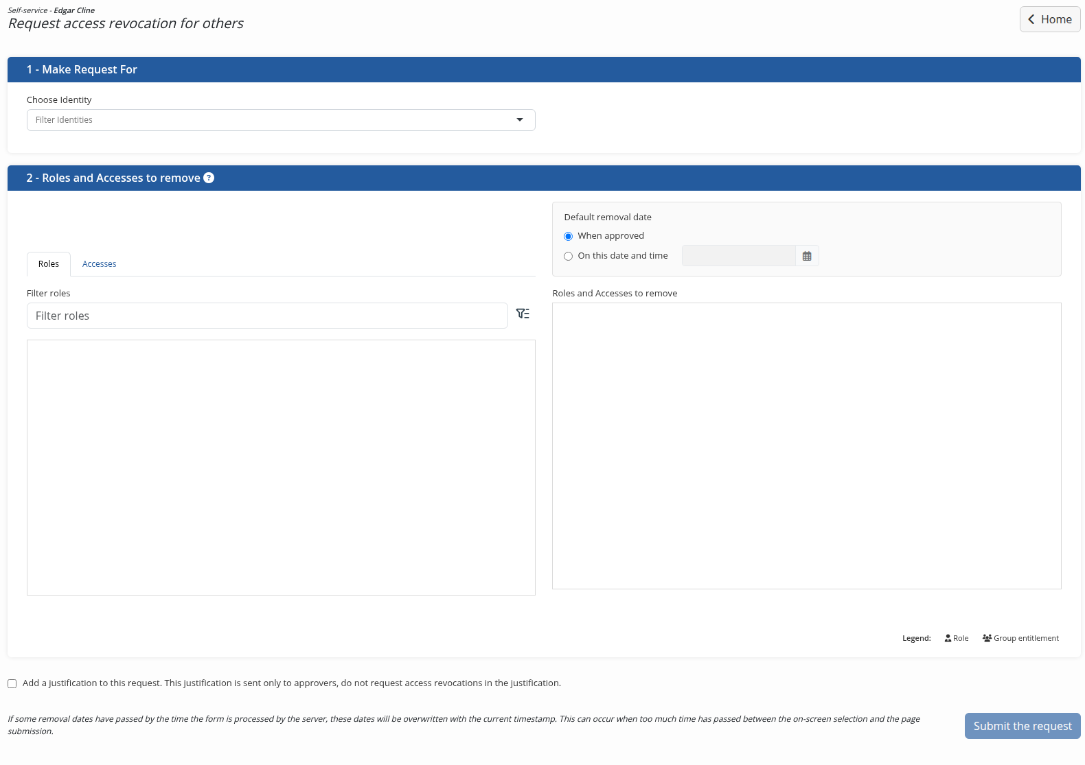 The access revocation request form