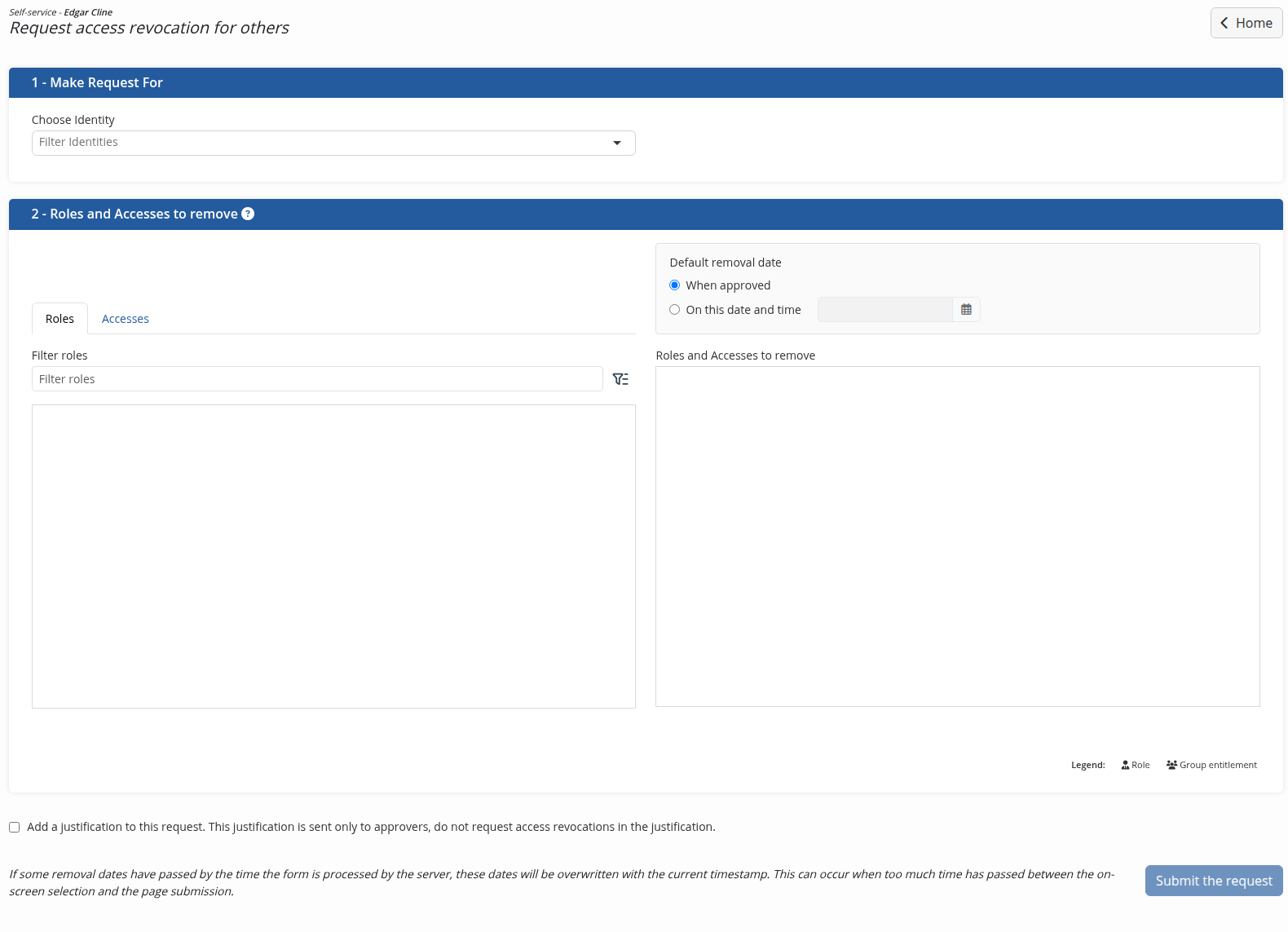 The access revocation request form