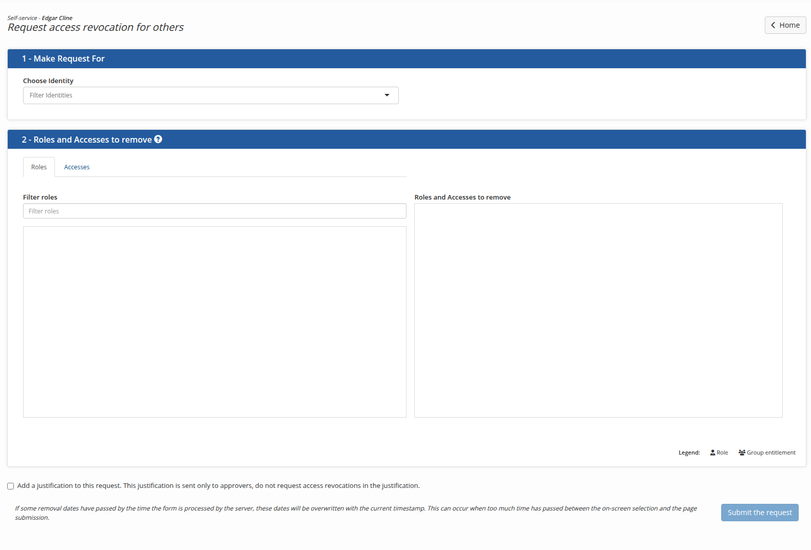 The access revocation request form