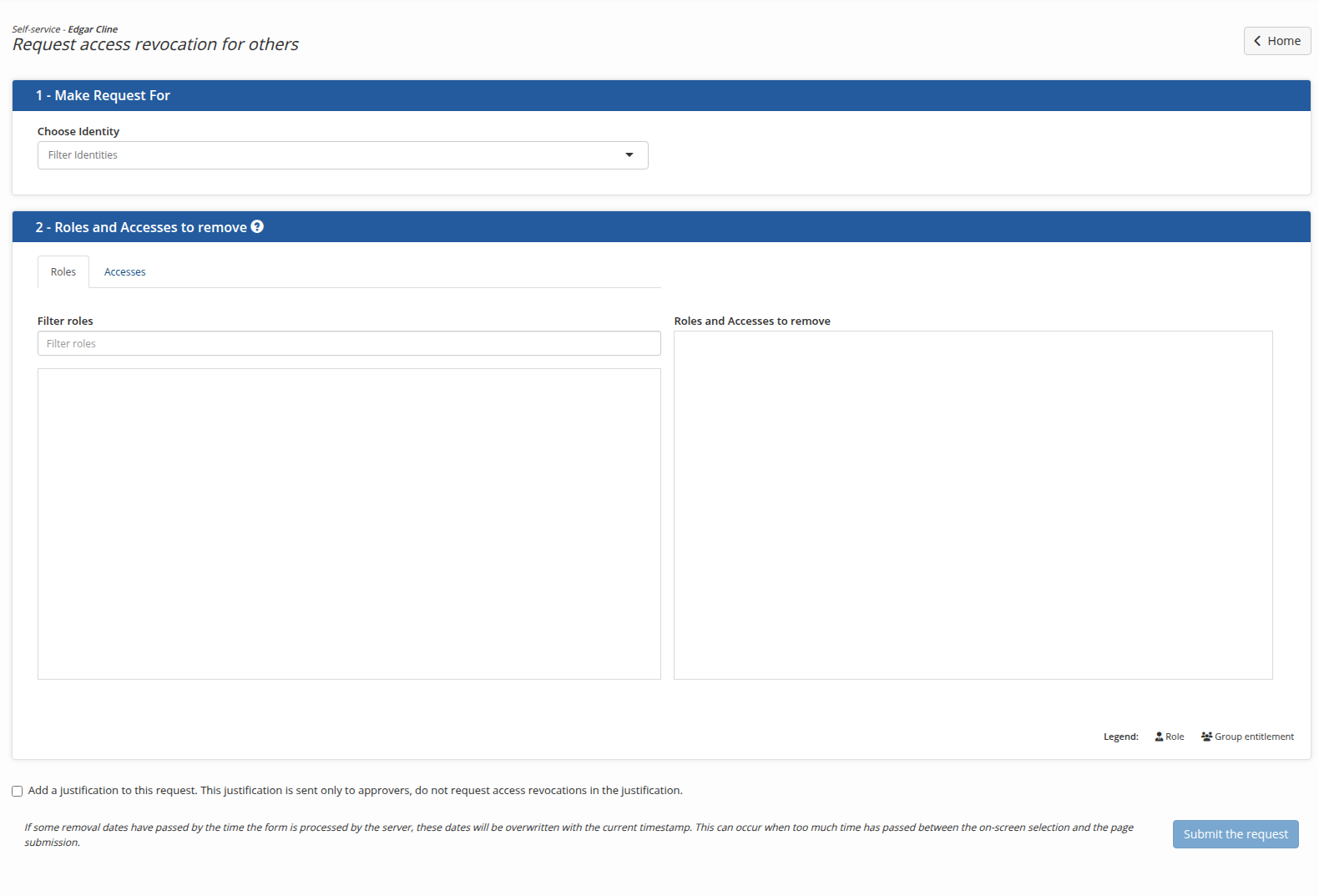 The access revocation request form