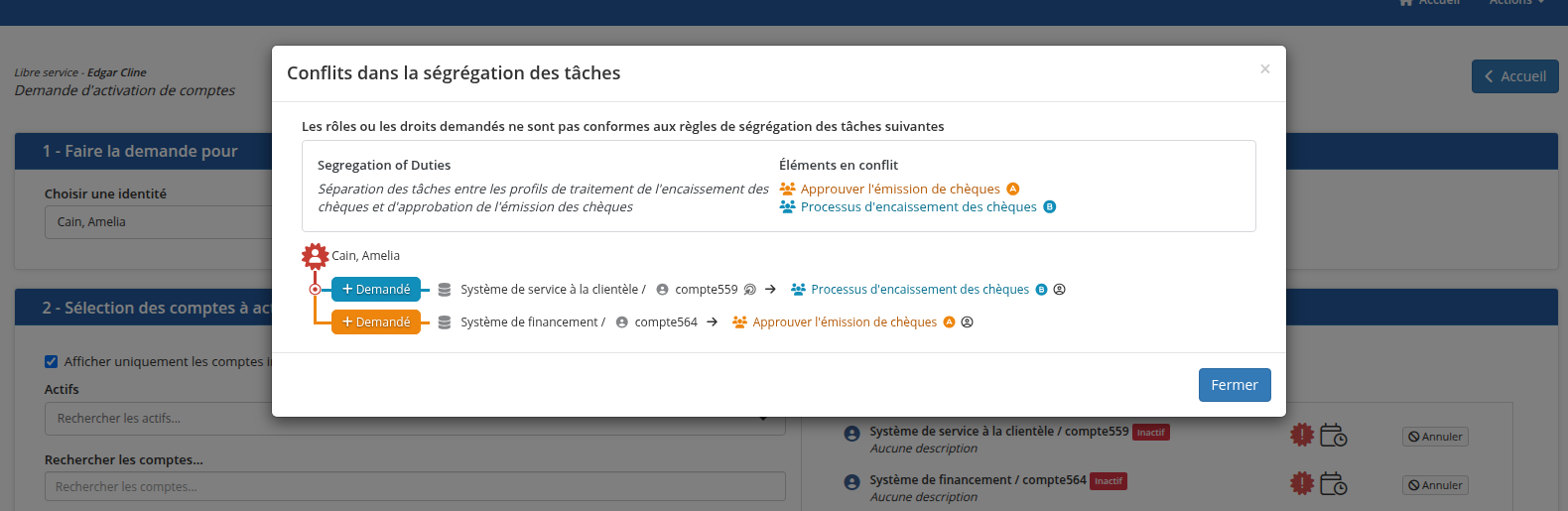 Le détail d'une violation de règle