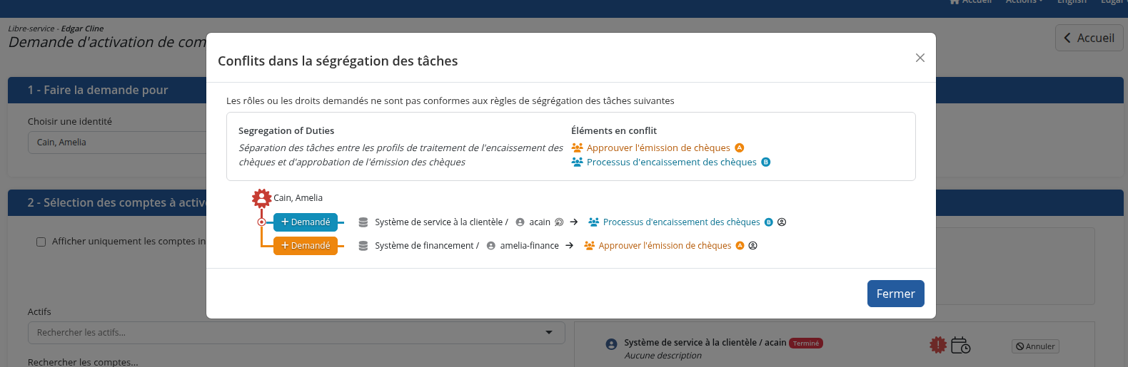 Le détail d'une violation de règle