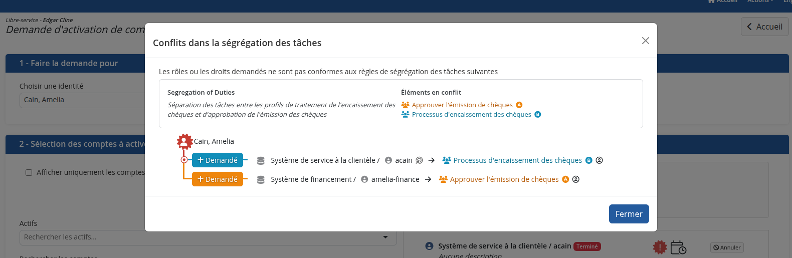 Le détail d'une violation de règle