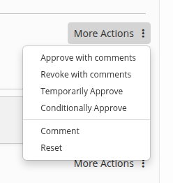 List of additional actions
