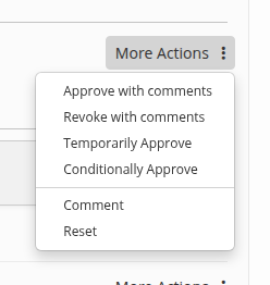 List of additional actions
