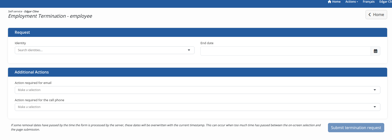 Employment Termination - Employee