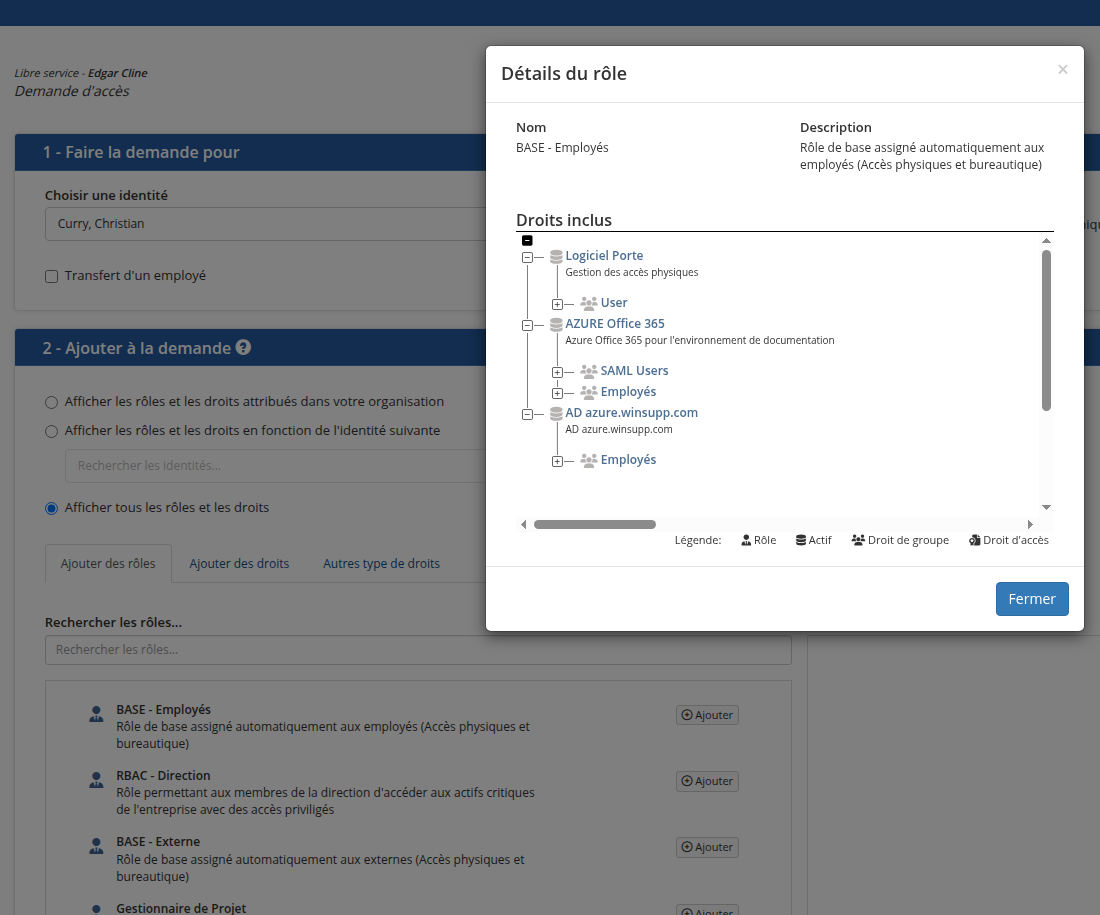 Le détail d'un rôle