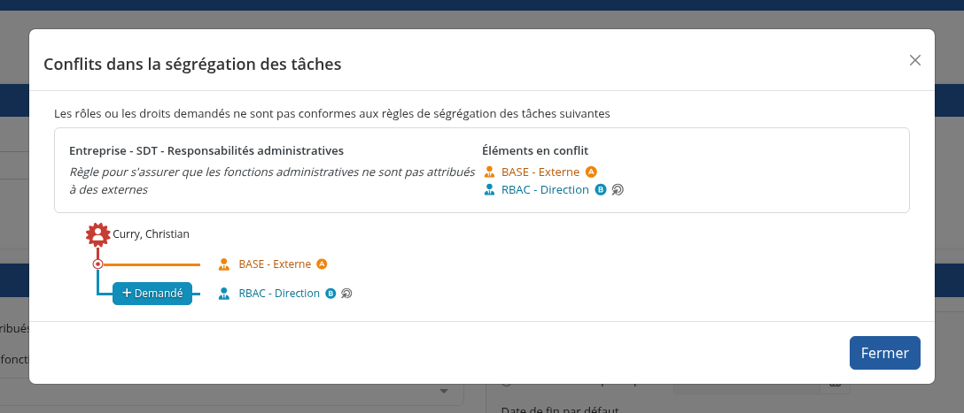 Le détail d'une violation de règle