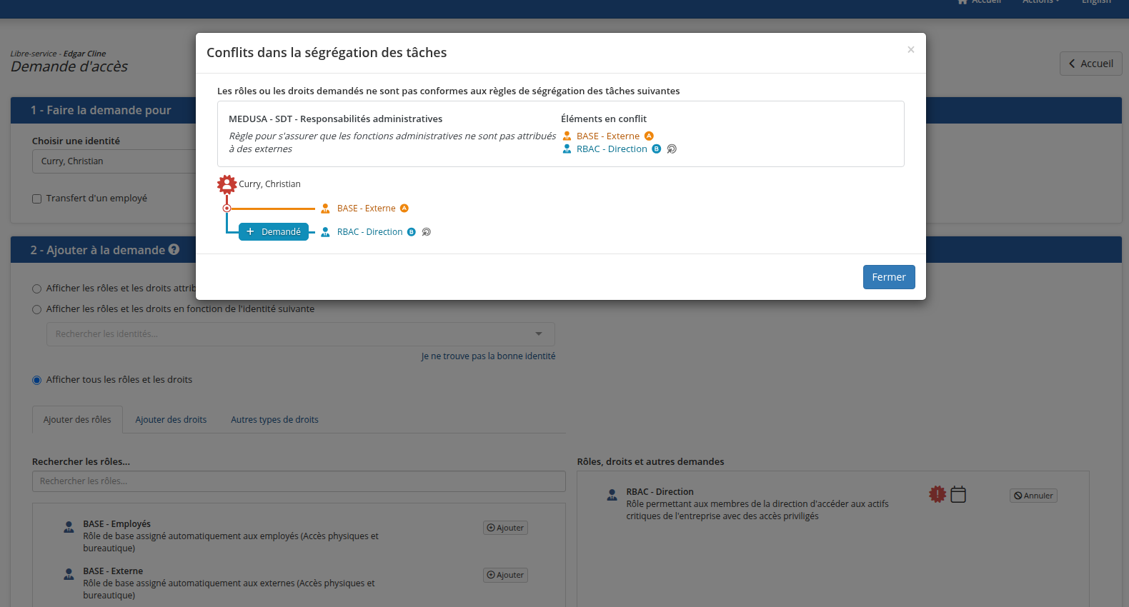 Le détail d'une violation de règle