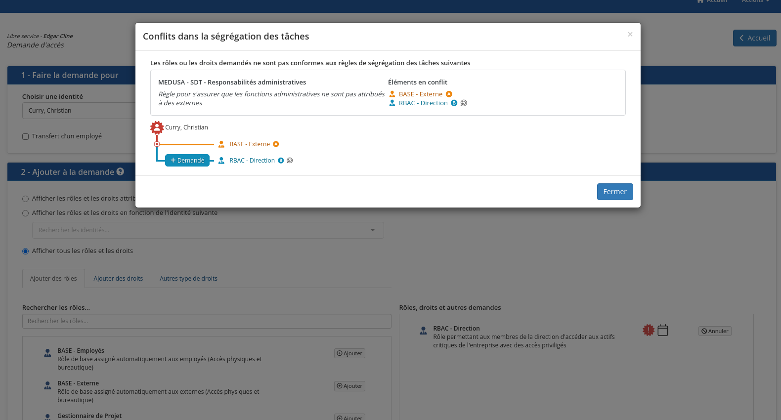Le détail d'une violation de règle