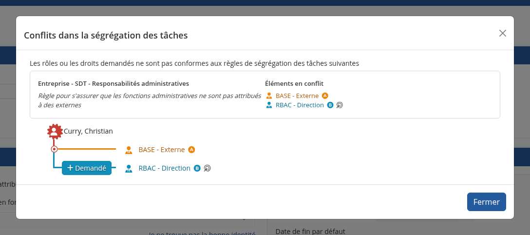 Le détail d'une violation de règle