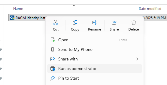 Exécuter en tant qu'administrateur