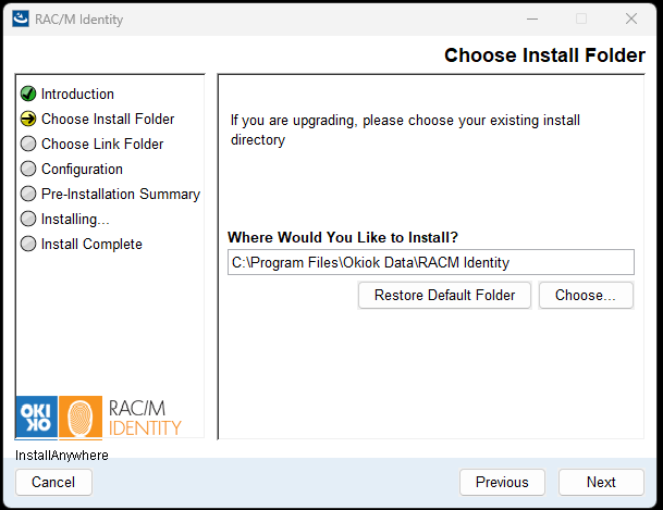 Choisir le dossier d'installation