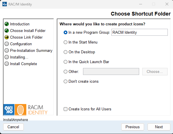 Choisir le dossier de raccourci
