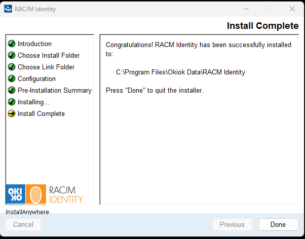 Installation terminée