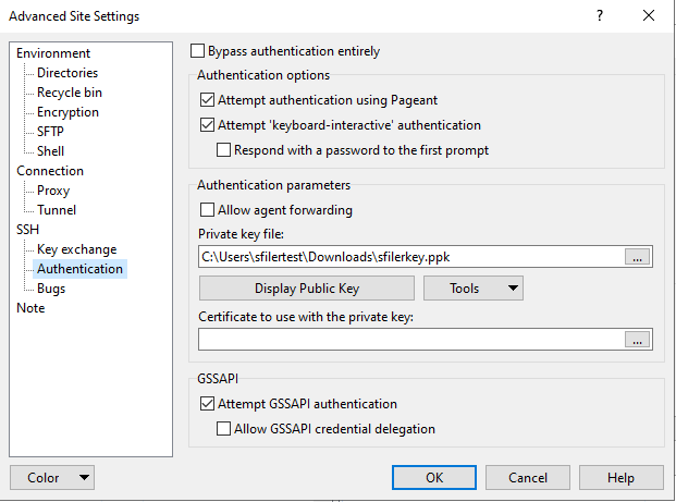 Paramètres Avancés WinSCP