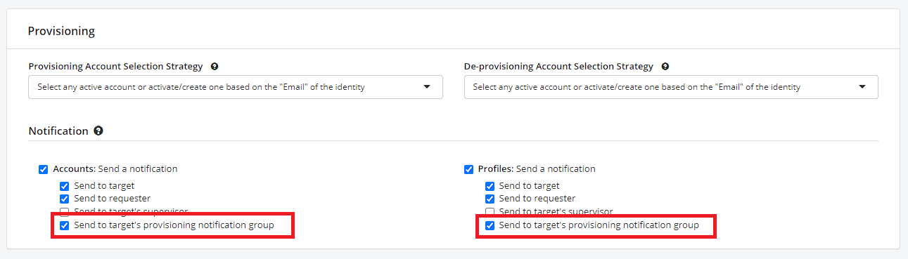 Asset Grouping - Group to be notified during provisioning