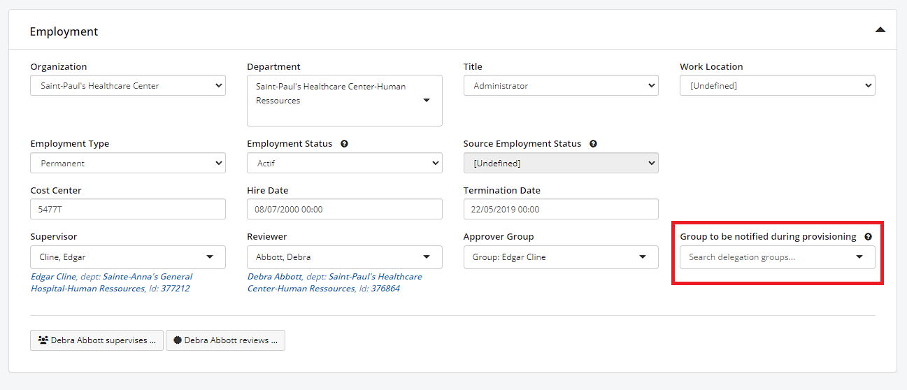 Identity - Group to be notified during provisioning